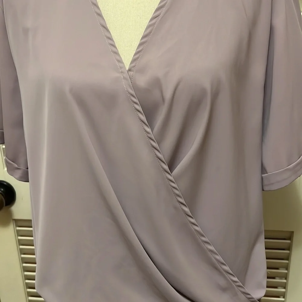 129. Lilac Top - Oversized, Wrap Front, Twist Front